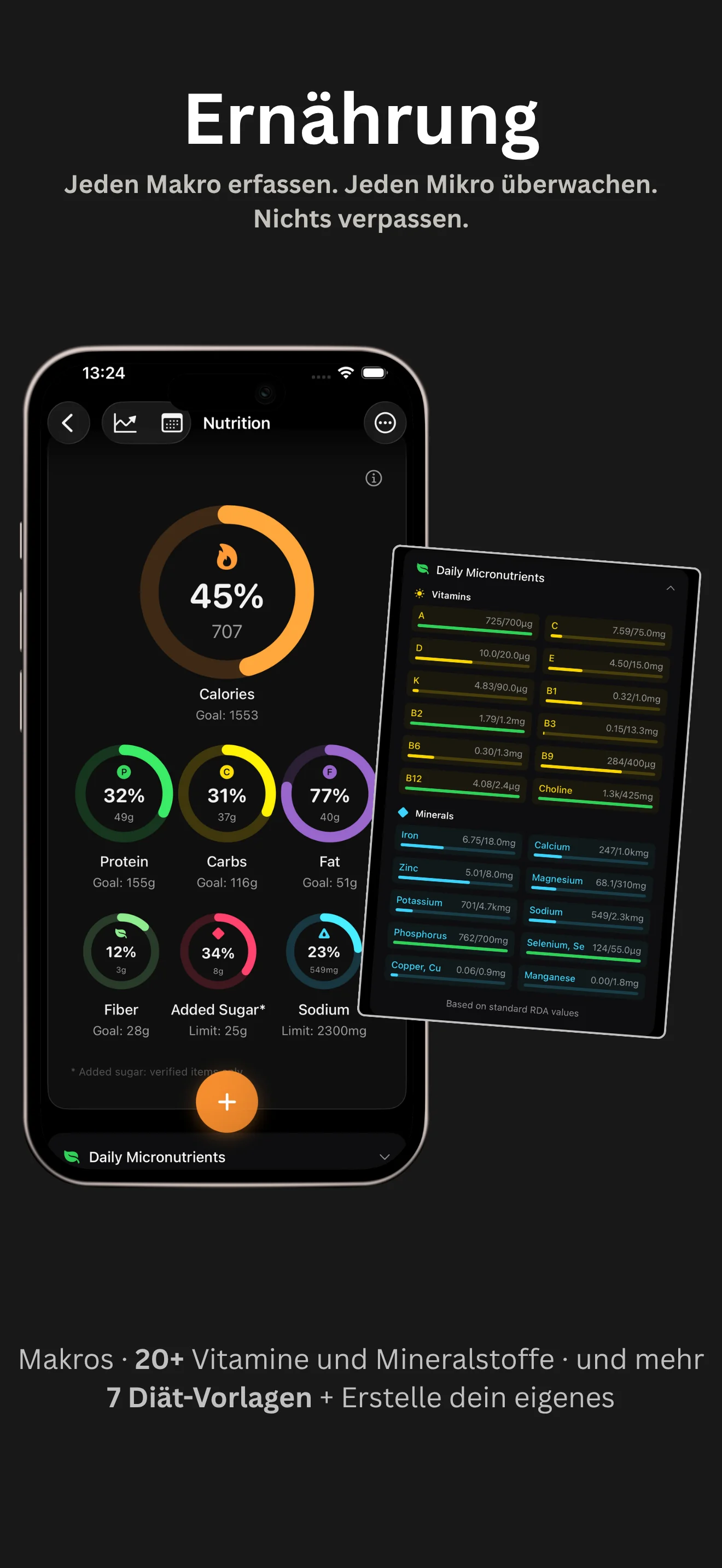 Disciplines app - Nutrition logging