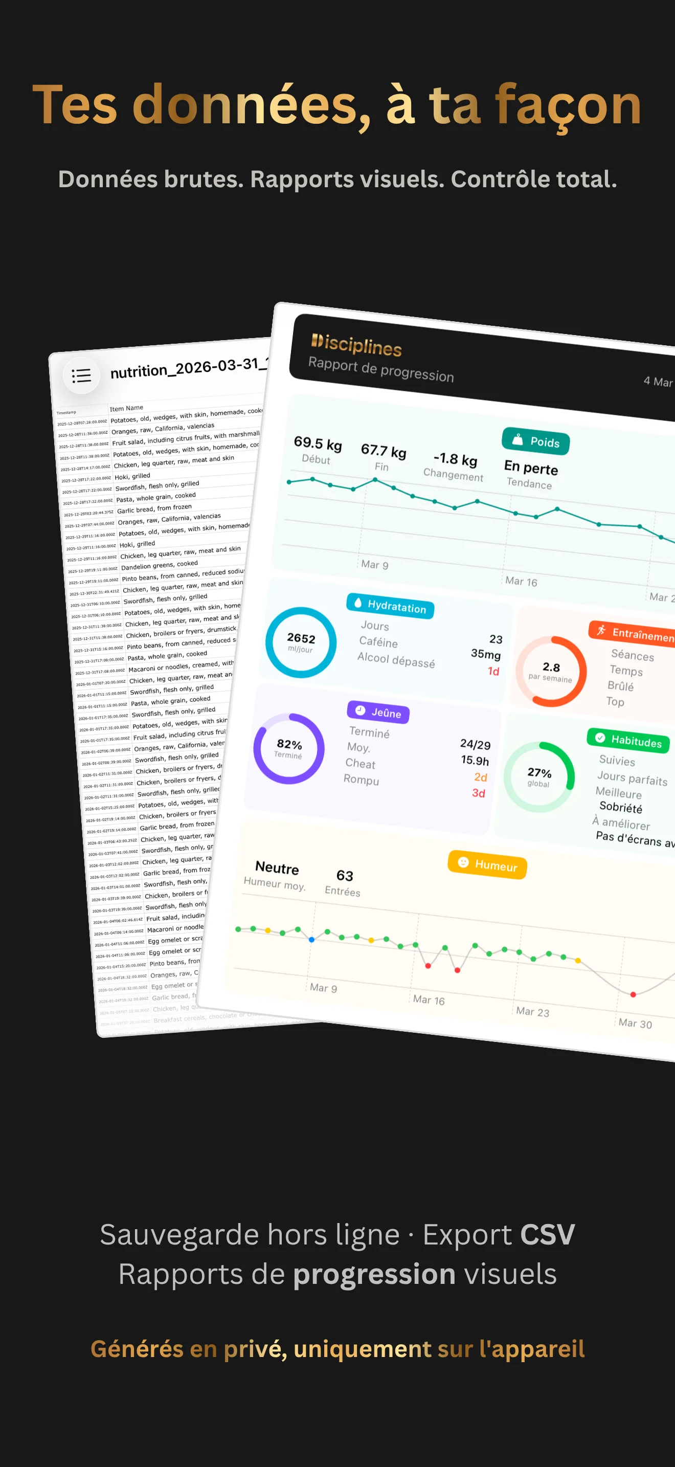 Disciplines app - Privacy settings