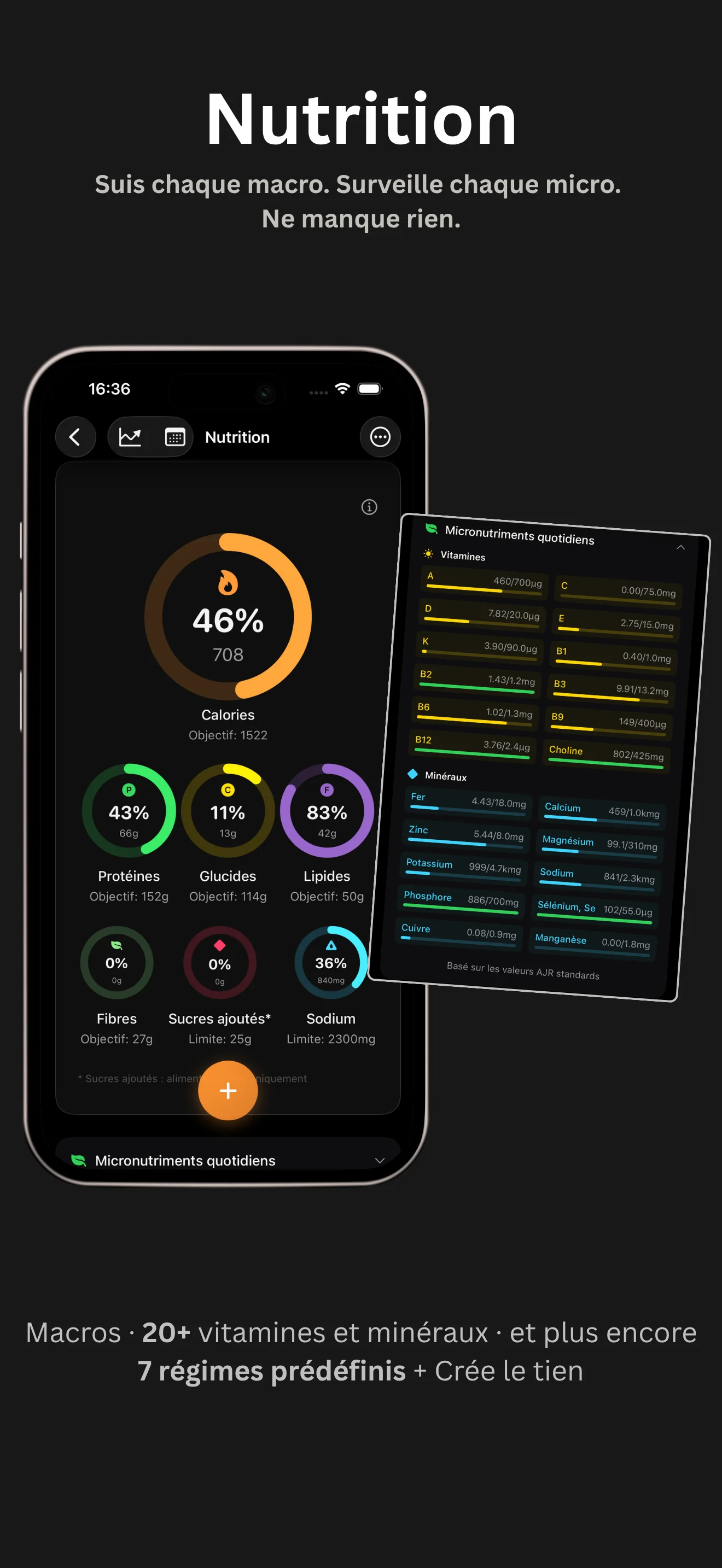 Disciplines app - Nutrition logging