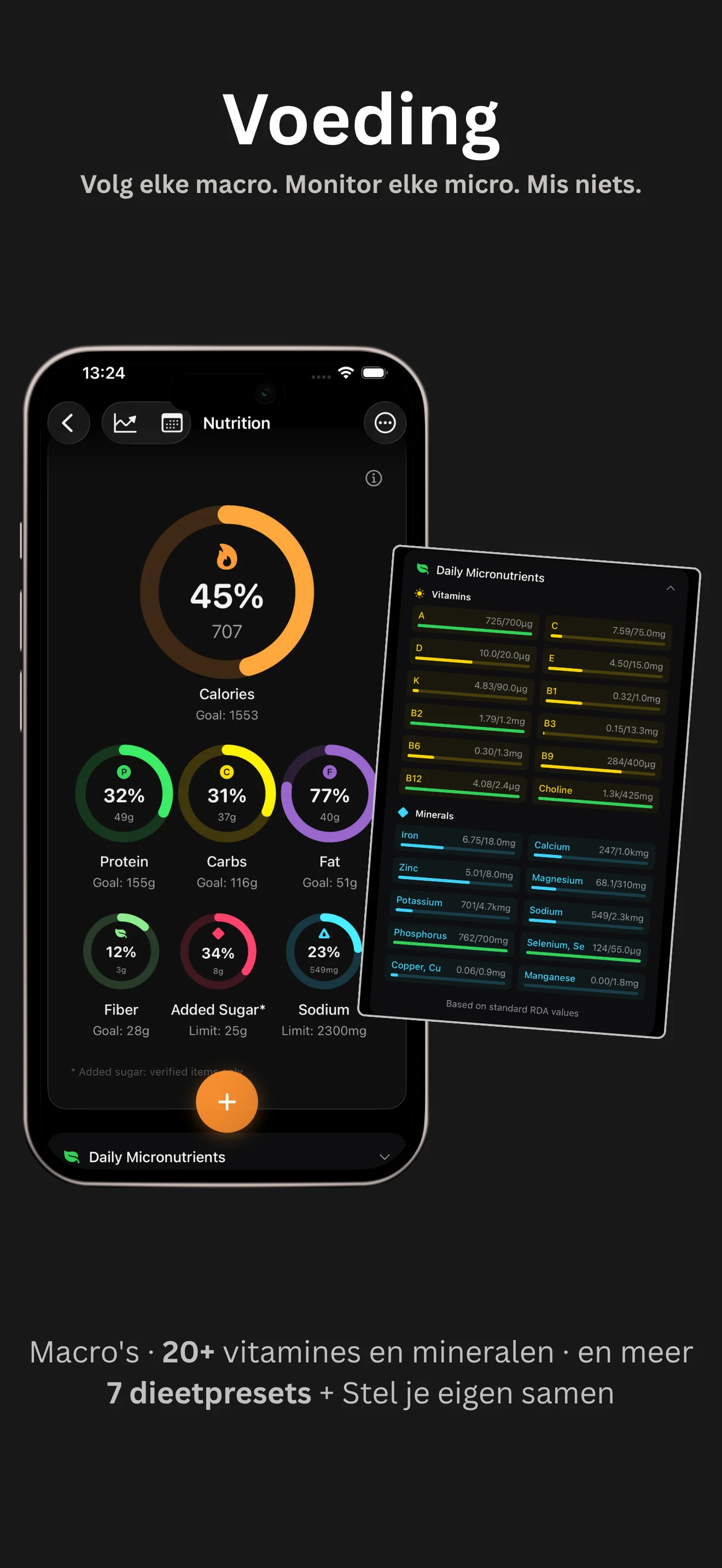 Disciplines app - Nutrition logging